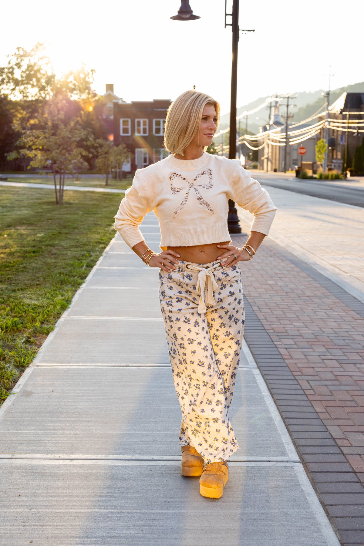 BELLE Floral Barrel Pant