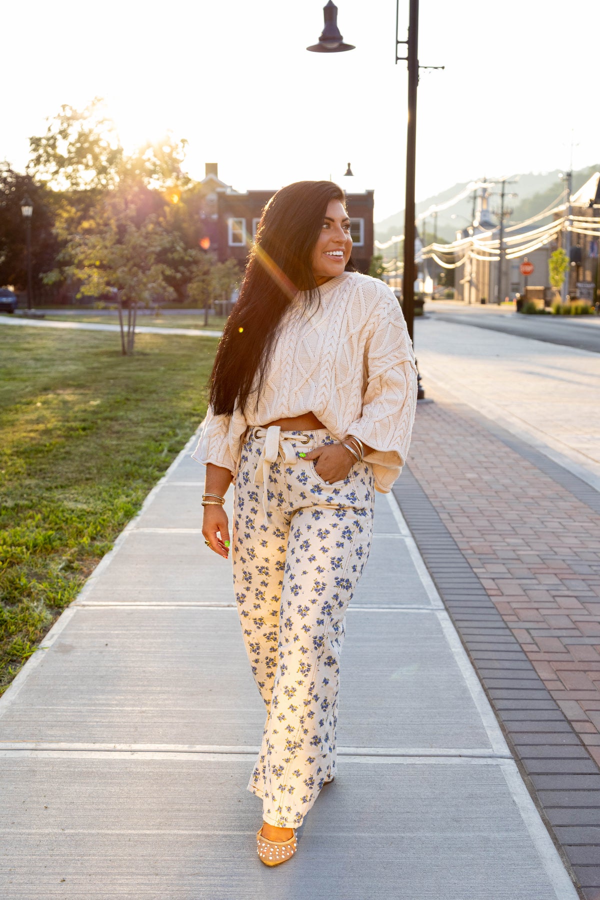 BELLE Floral Barrel Pant
