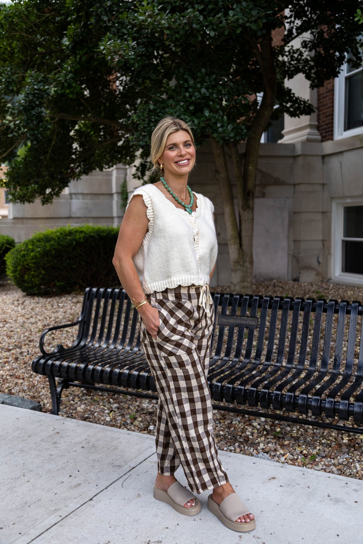 Toffee Plaid Pant