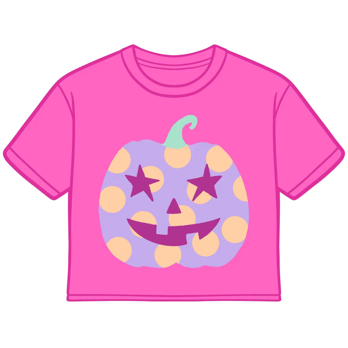Polka Dot Jack-O-Lantern Crop Tee