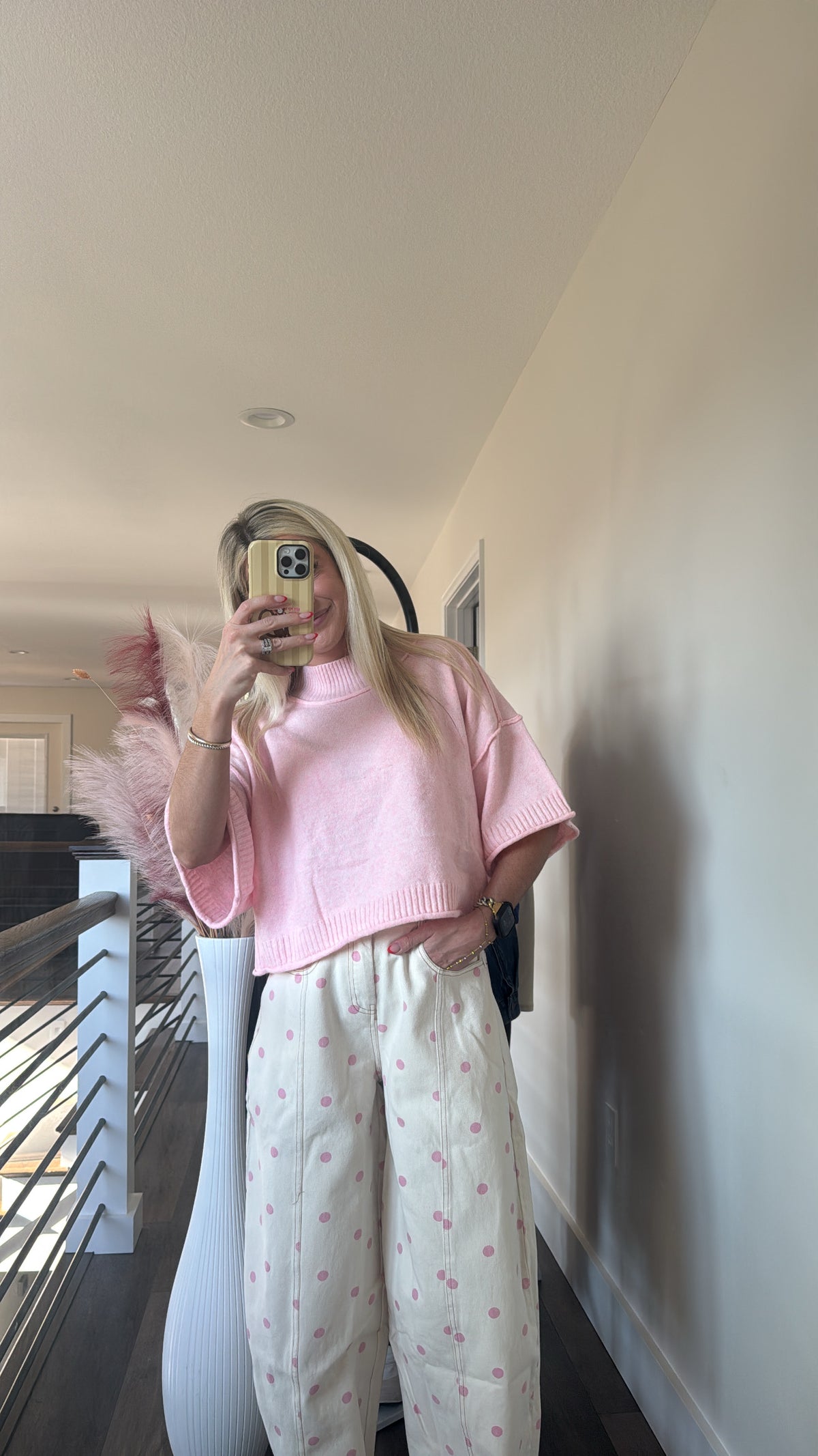 Kara Polka Dot Barrel Jeans