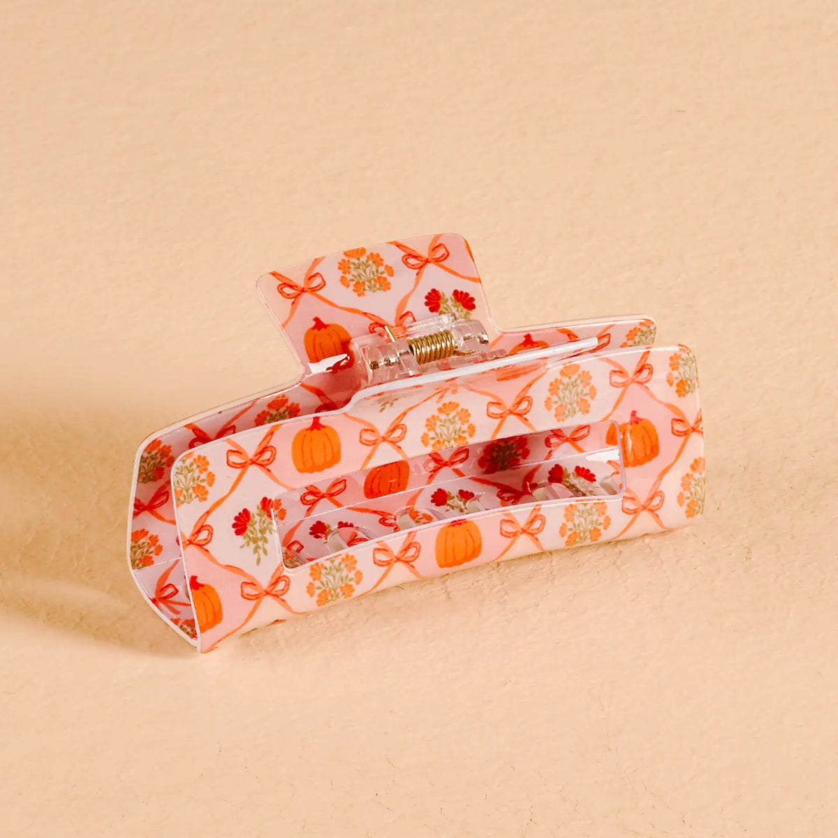 Patchwork Pumpkin Claw Clip