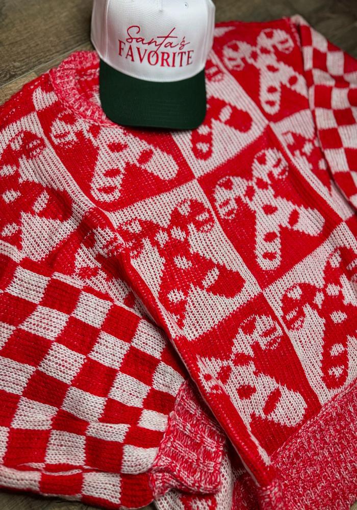 CANDY CANE CROSSING SWEATER