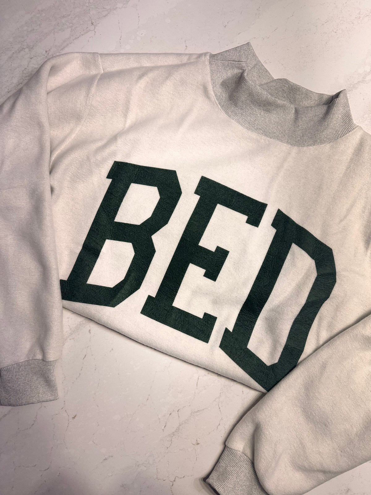 Gym + Bed Reversible Mockneck Oversized Crew