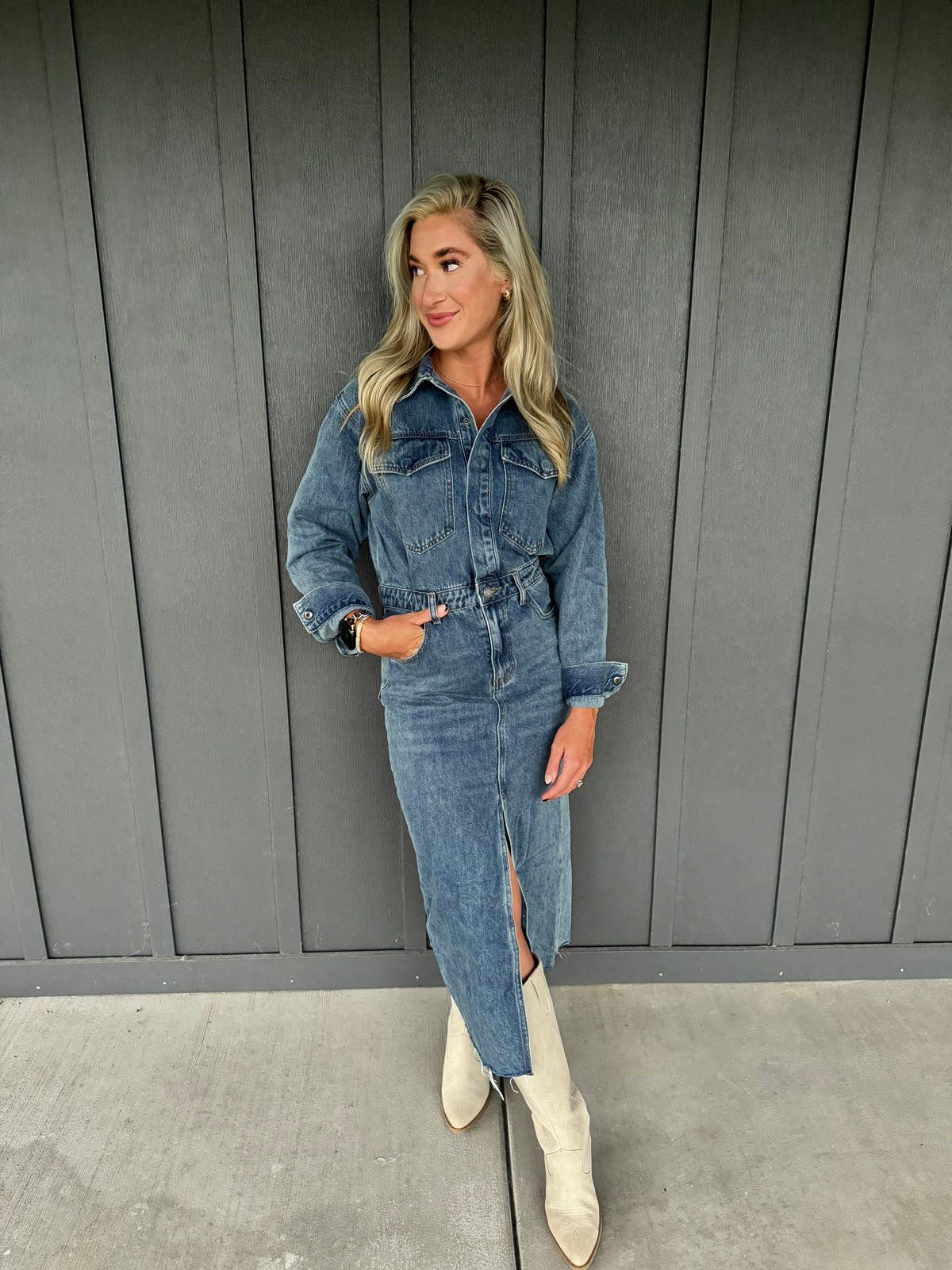 Davi Denim Midi Dress