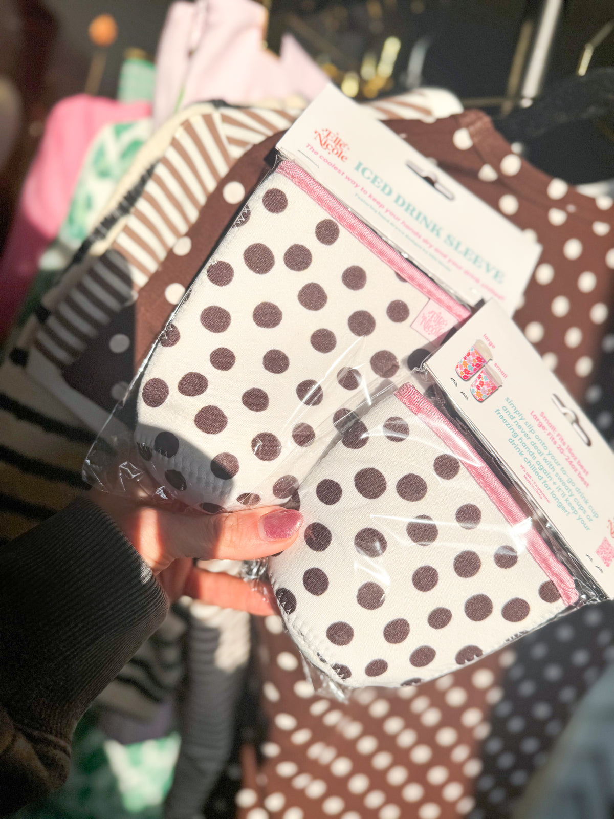 Brown Polka Dot Coffee Sleeve