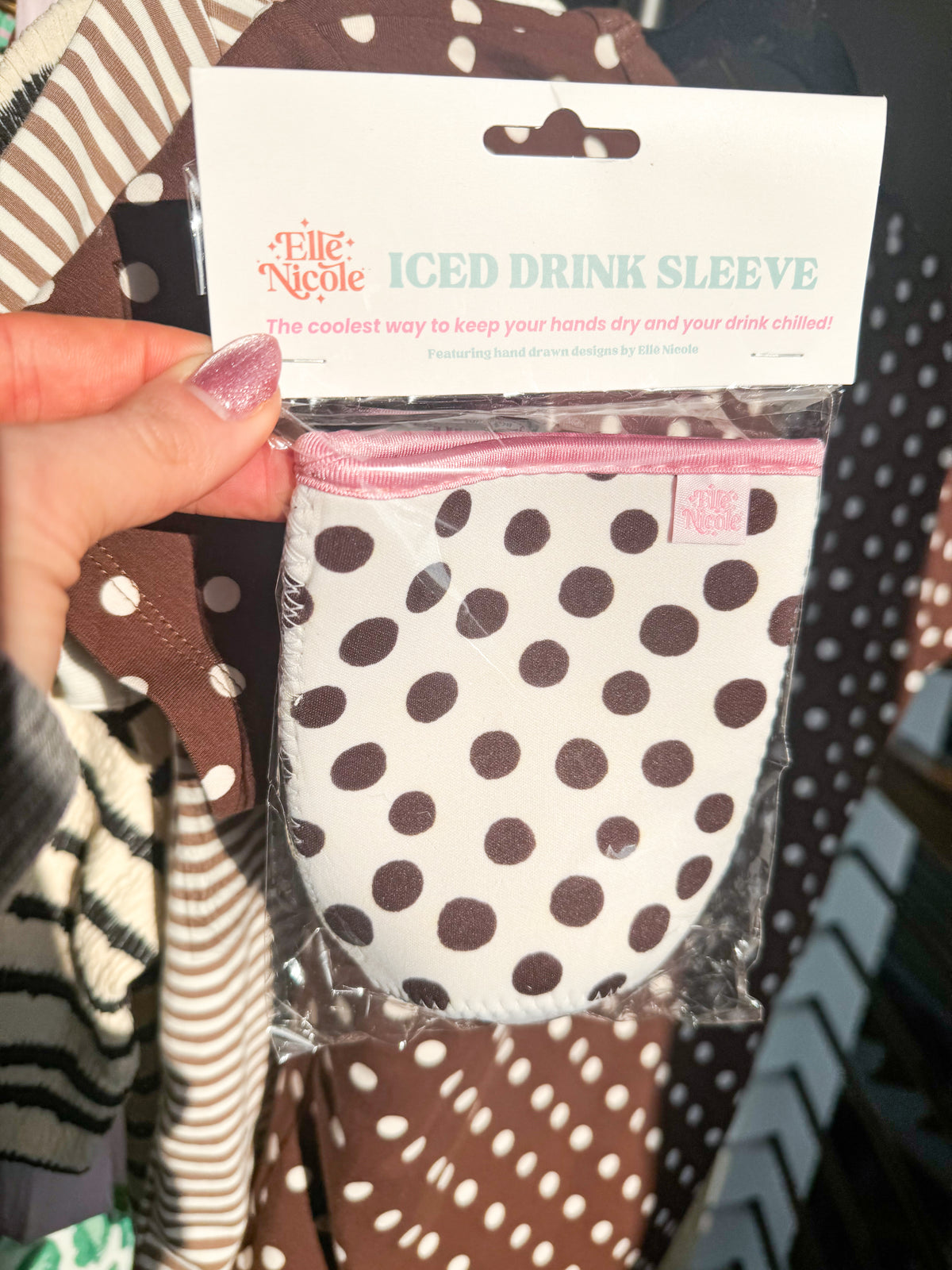 Brown Polka Dot Coffee Sleeve