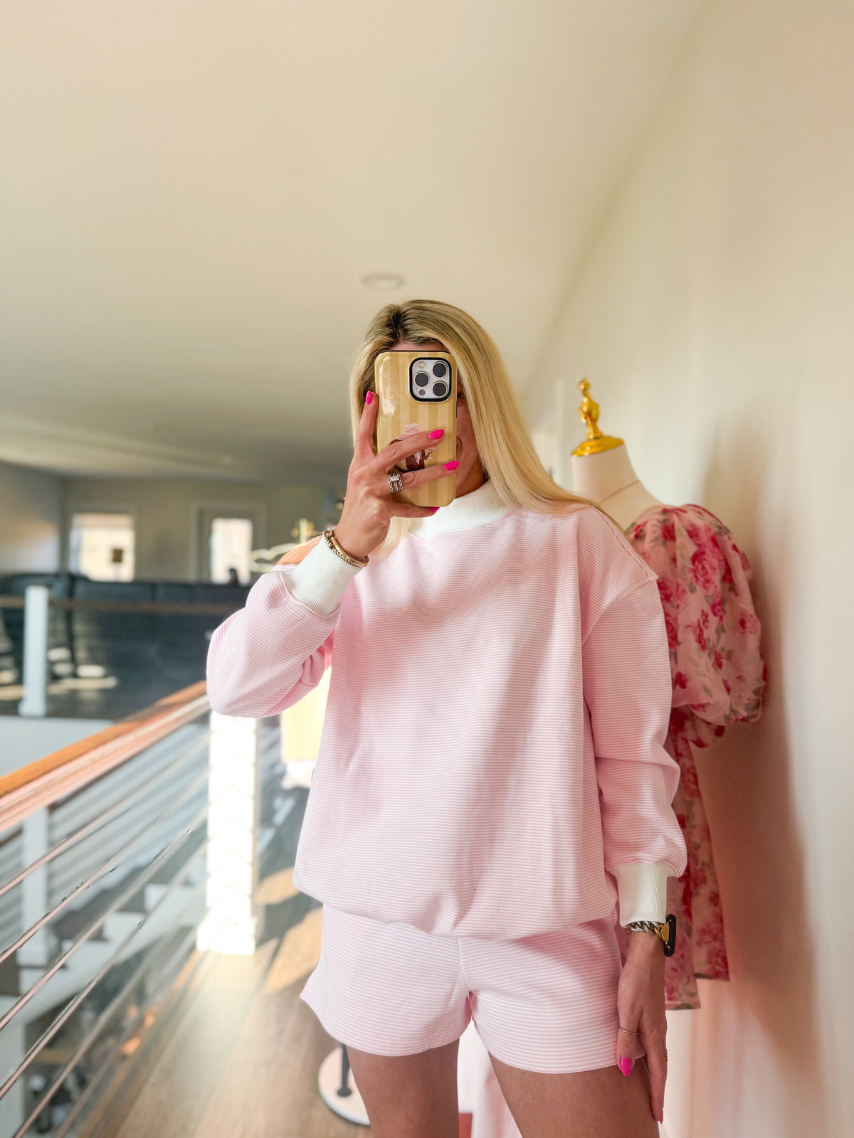 Off-Duty Stripe Short Set