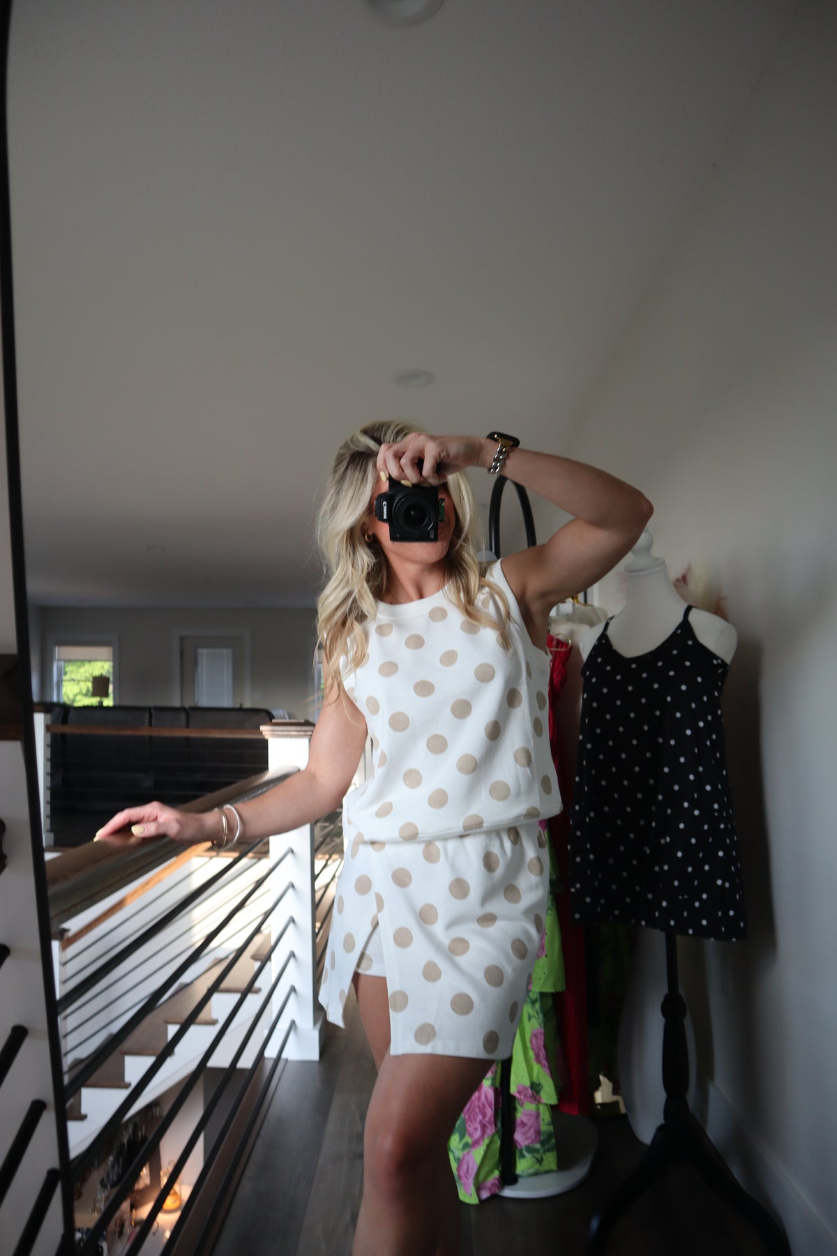 Neutral Dot Skort Set
