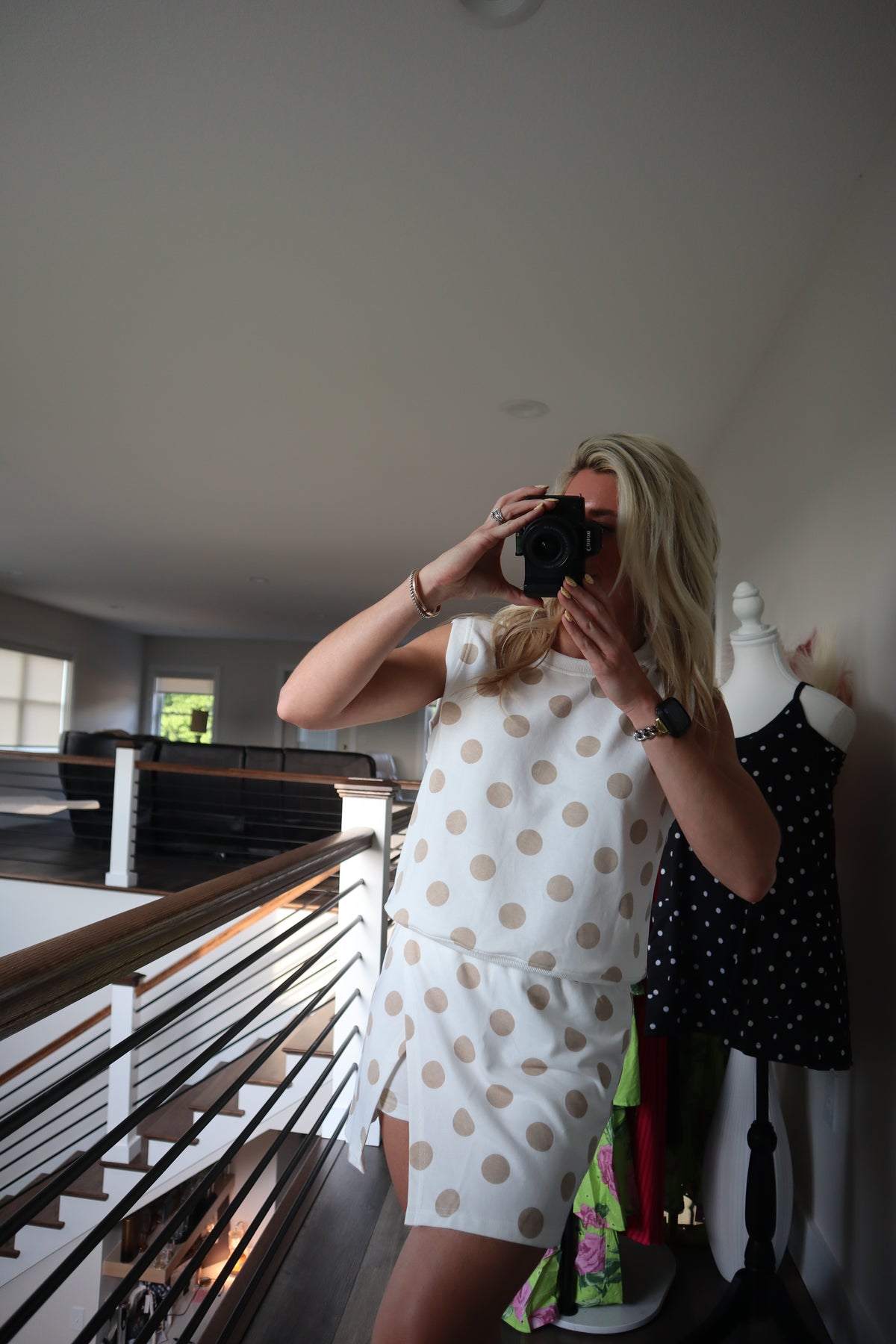 Neutral Dot Skort Set