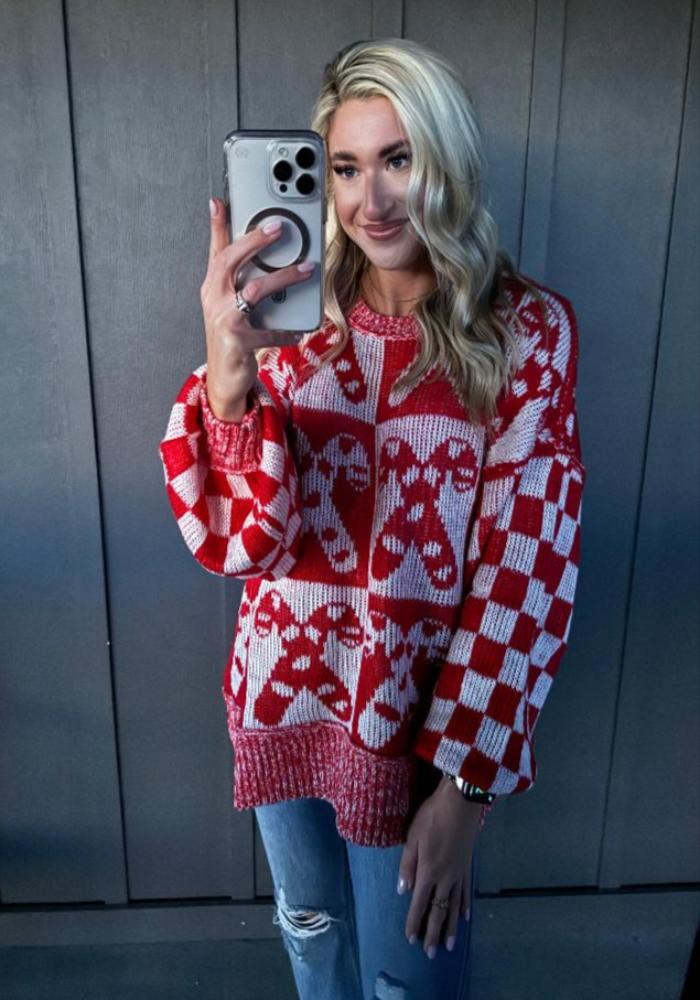 CANDY CANE CROSSING SWEATER