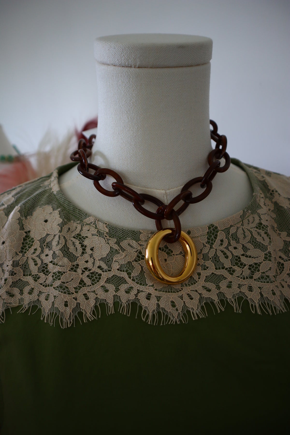 Brown Acrylic Chain Necklace