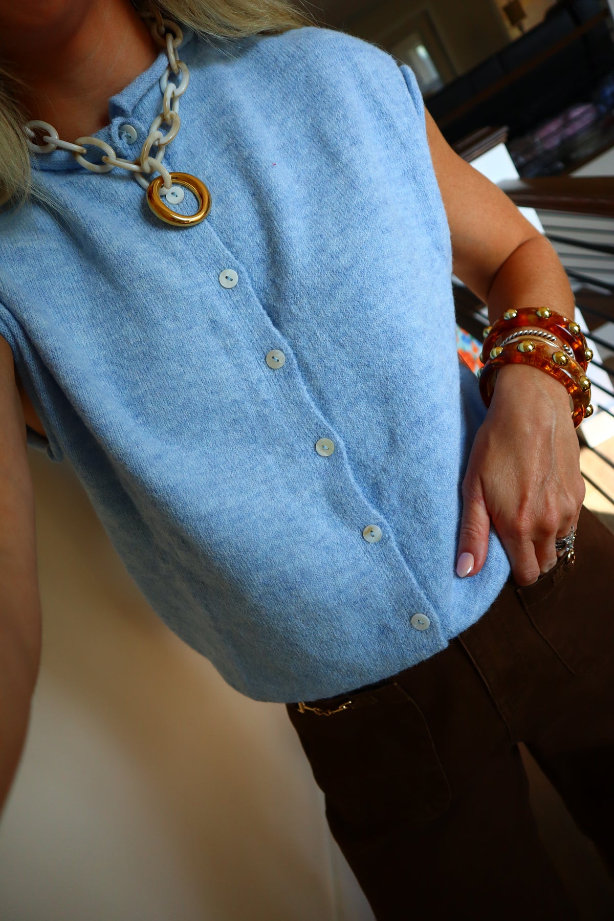 Blue Moon Cap Sleeve Sweater