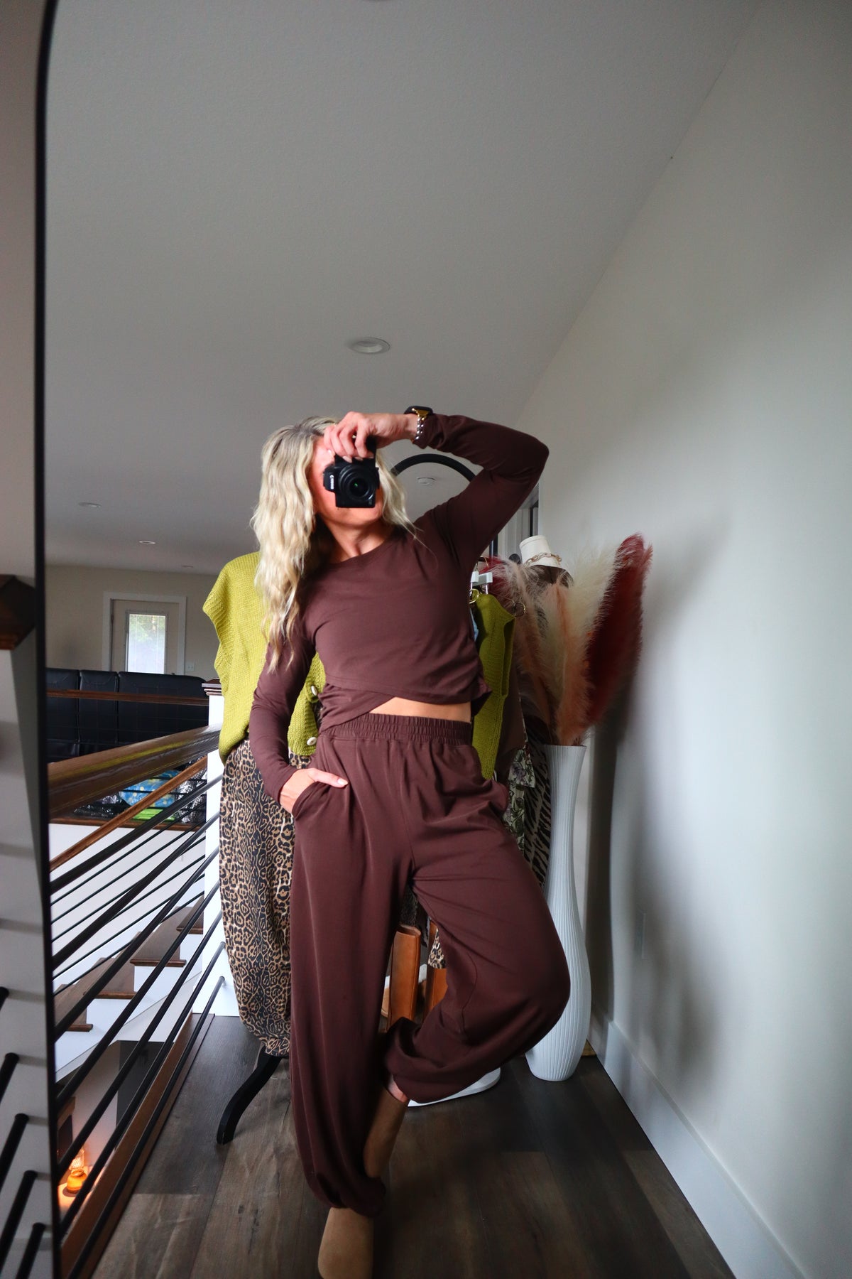 Cozy Twist Long Sleeve Jogger Set