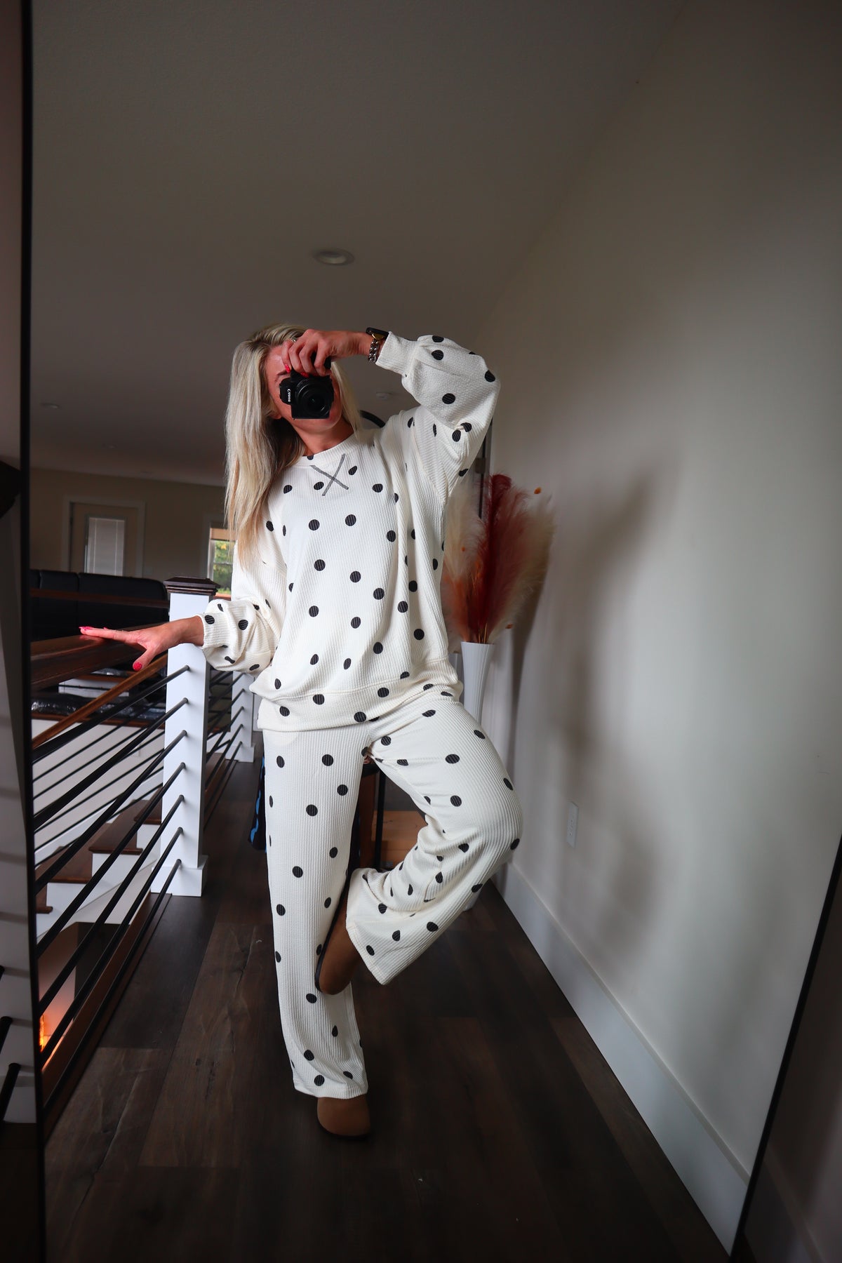 Masie Polka Dot Ribbed Set