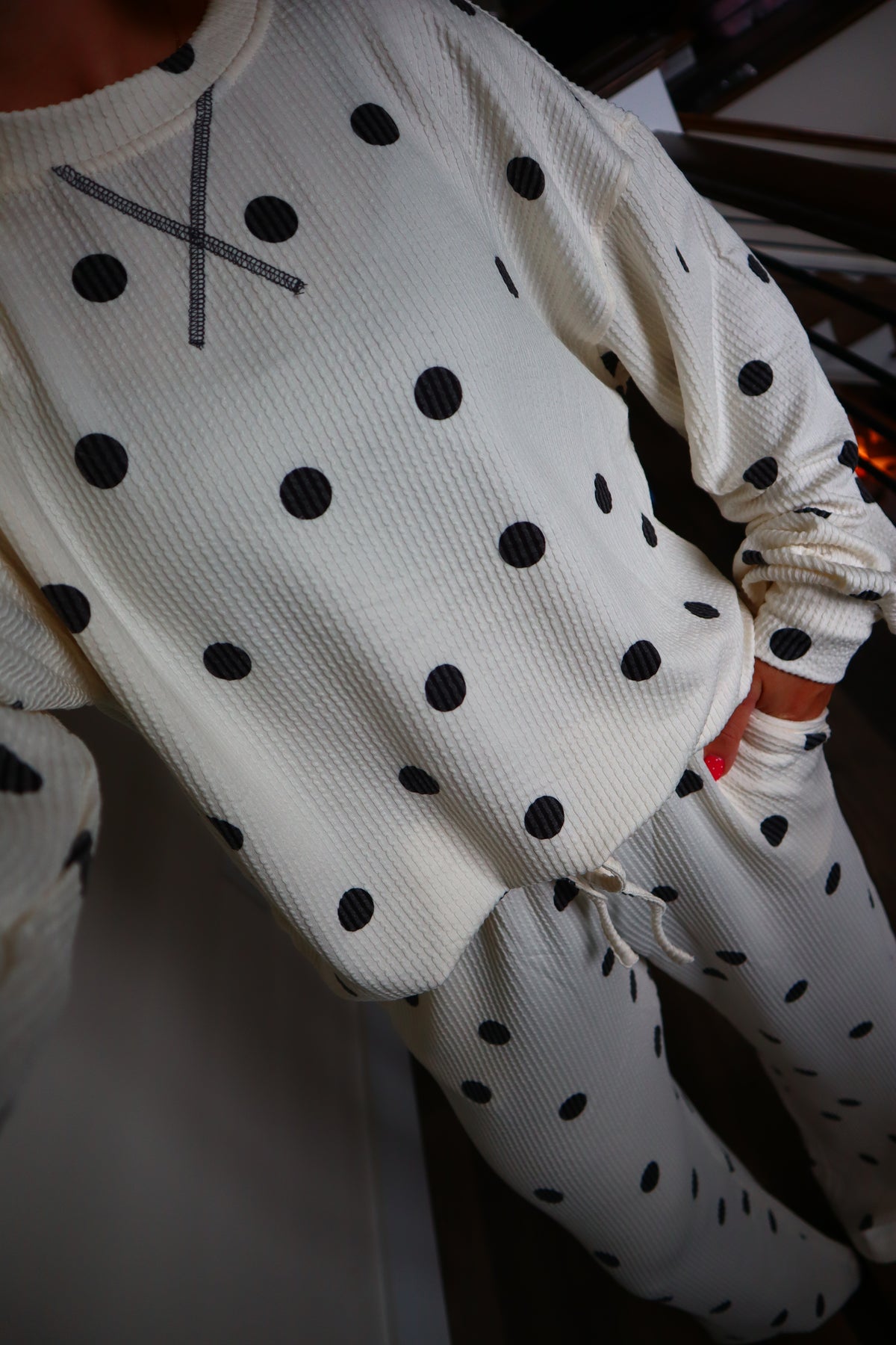 Masie Polka Dot Ribbed Set