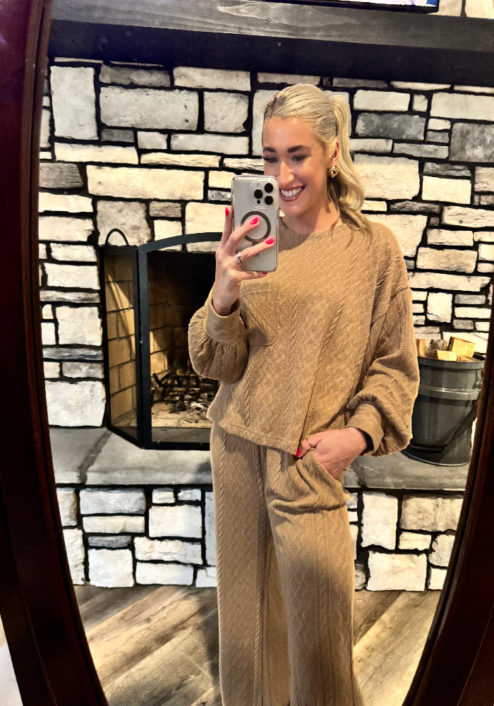 JULES Mocha Cable Knit Set