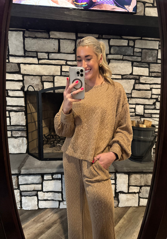 JULES Mocha Cable Knit Set