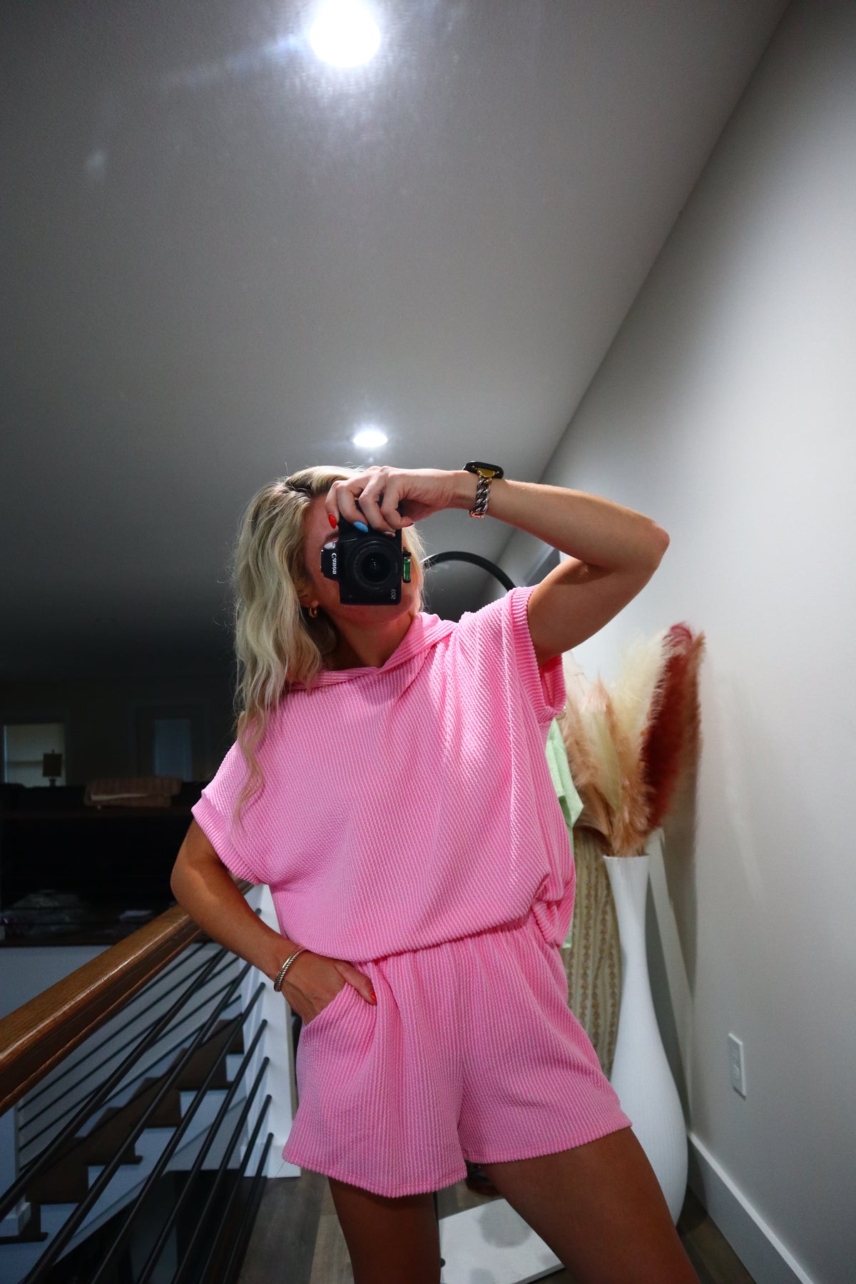 Poppy Pink Ribbed Set