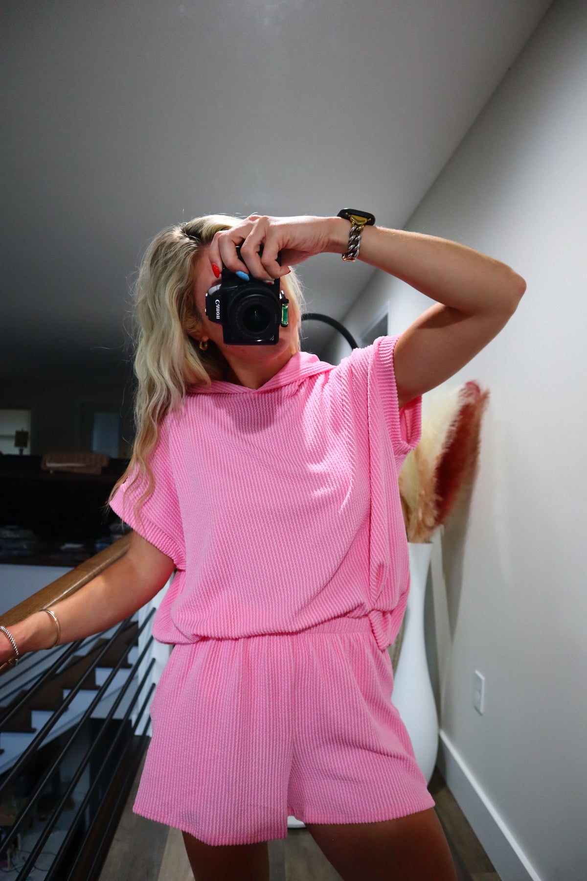 Poppy Pink Ribbed Set