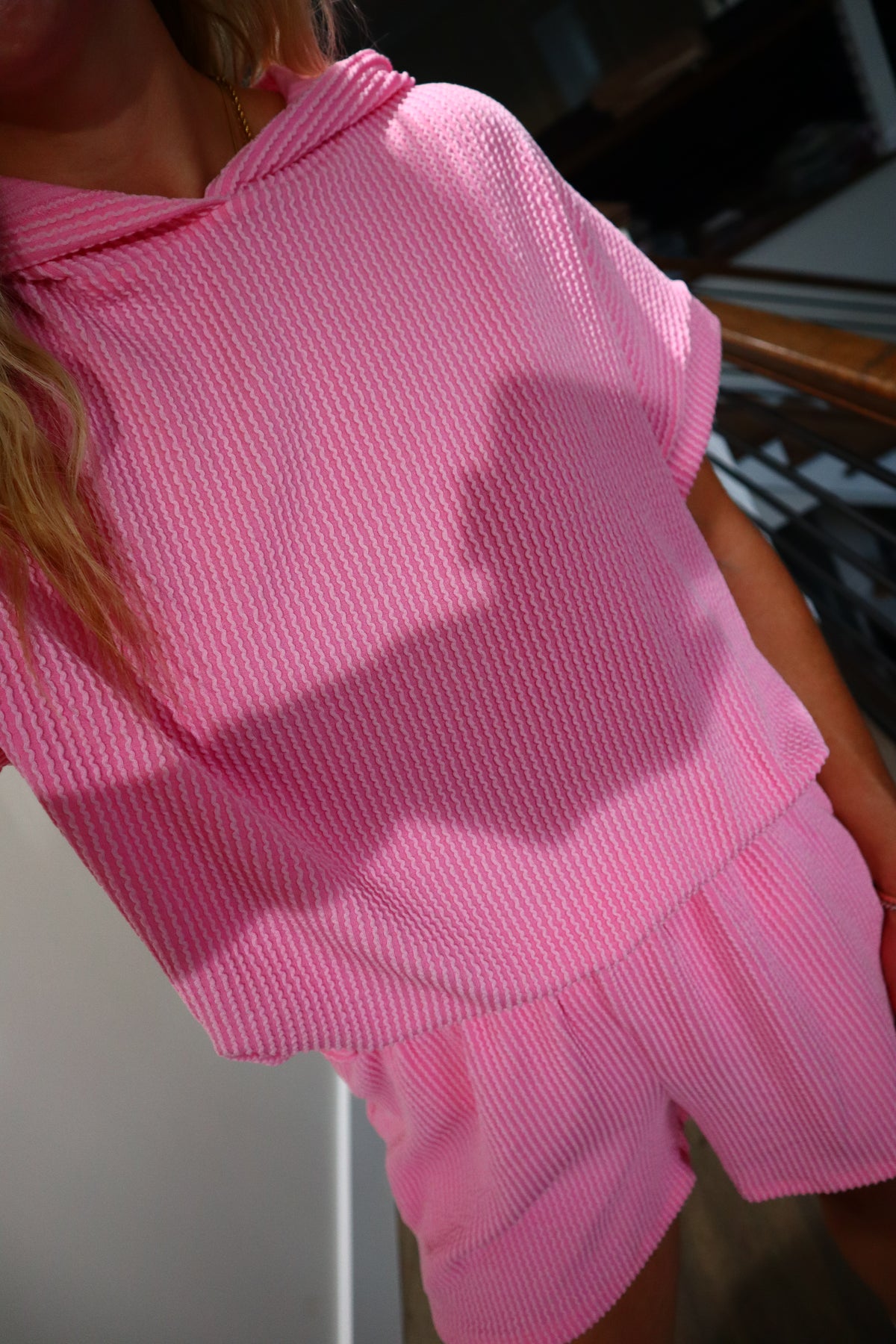 Poppy Pink Ribbed Set