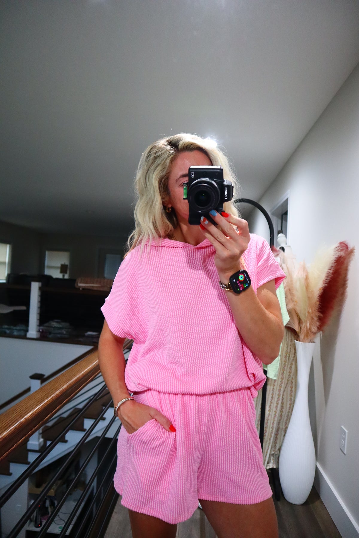 Poppy Pink Ribbed Set