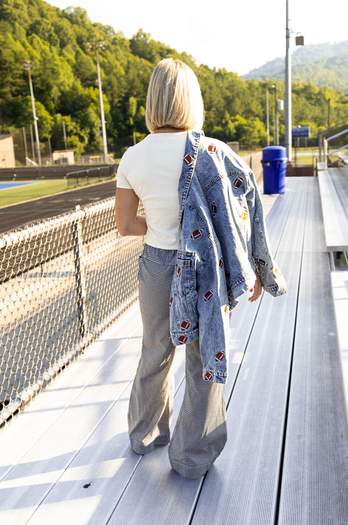 GABBI Gingham Wide Leg Pants