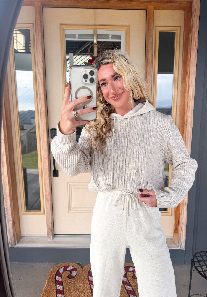 Toasted Oat Wide Leg Sweat Pant