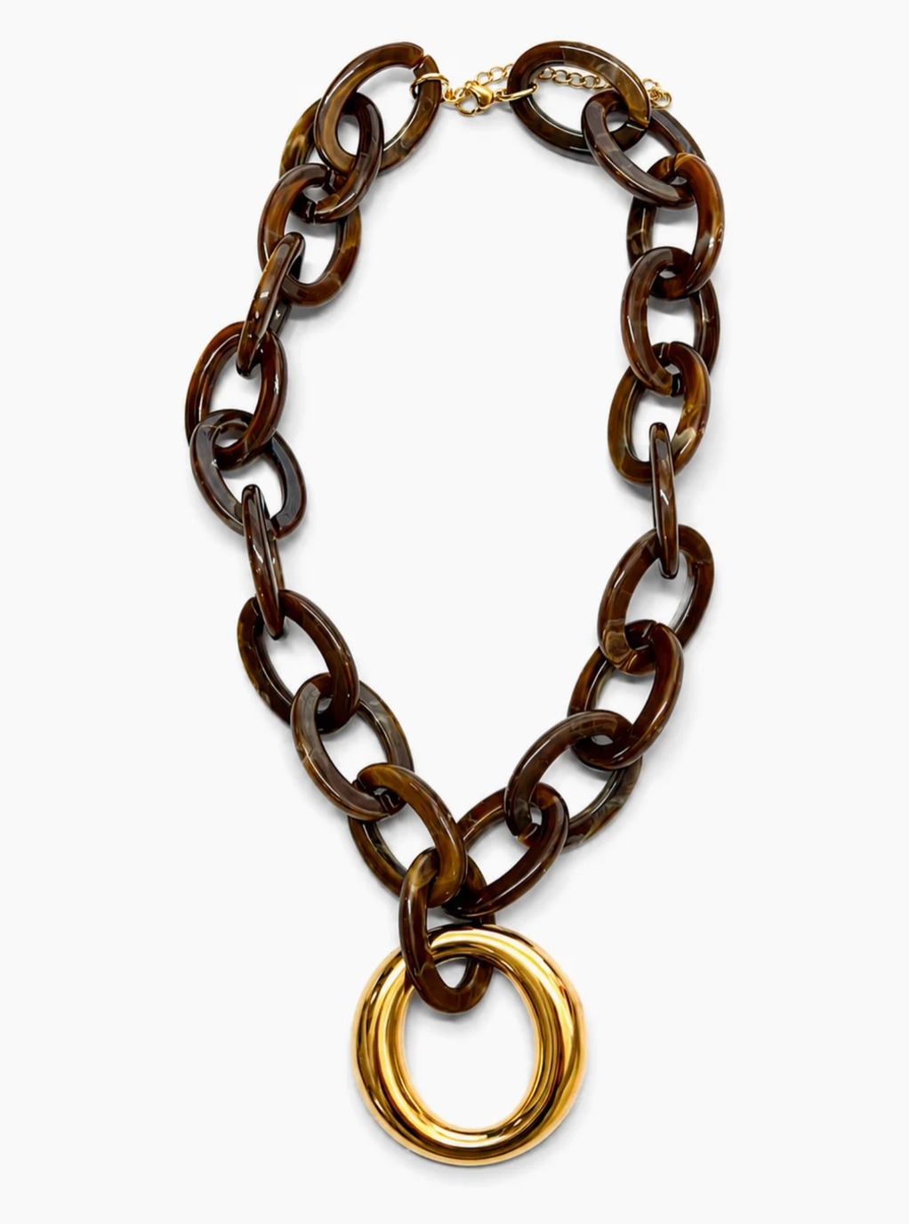 Brown Acrylic Chain Necklace