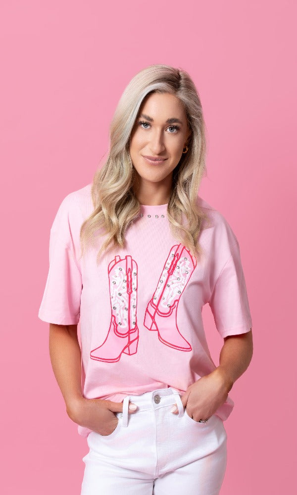 Yee Haw Cowgirl Boot Graphic Tee